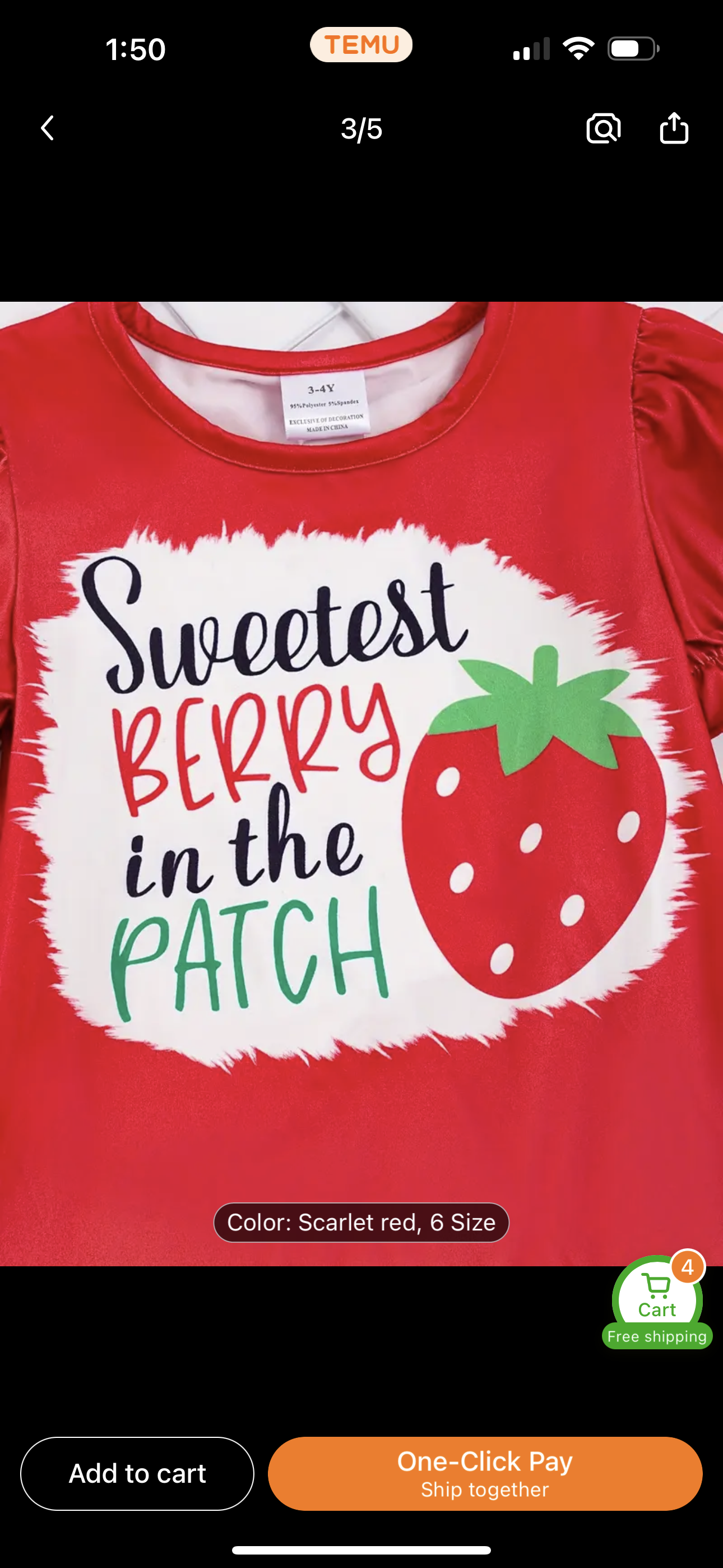 Girl's Strawberry outfit