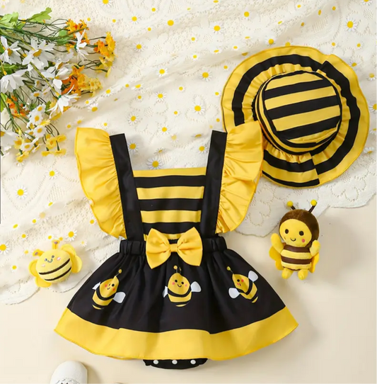 Baby girls cute bee outfit