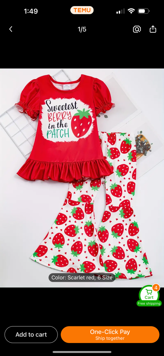 Girl's Strawberry outfit